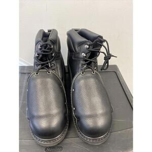 Iron Age Mens Black Leather Met Guard Work Boots Ground Breaker Steel Toe Sz 13W